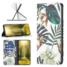 For Nokia G11 / G21 Colored Drawing Pattern Invisible Magnetic Leather Phone Case(Blue Leaf)