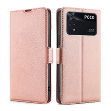 For Xiaomi Poco M4 Pro Ultra-thin Voltage Side Buckle Flip Leather Case(Rose Gold)