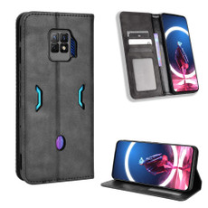 For ZTE nubia Red Magic 7 Pro Magnetic Buckle Retro Texture Leather Phone Case(Black)