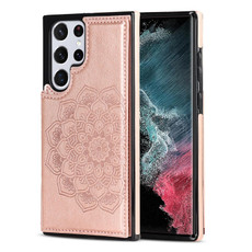 For Samsung Galaxy S22 Ultra 5G Double Buckle Mandala PU+TPU Phone Case(Rose Gold) For Samsung Galaxy S22 Ultra 5G Double Buckle Mandala PU+TPU Phone Case(Rose Gold)