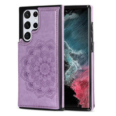 For Samsung Galaxy S22 Ultra 5G Double Buckle Mandala PU+TPU Phone Case(Purple) For Samsung Galaxy S22 Ultra 5G Double Buckle Mandala PU+TPU Phone Case(Purple)