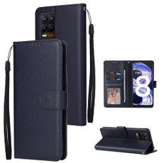 For OPPO Realme 8 / 8 Pro 4G Multifunctional Horizontal Flip Leather Case, with Three Card Slot & Holder & Photo Frame & Lanyard(Navy) For OPPO Realme 8 / 8 Pro 4G Multifunctional Horizontal Flip Leather Case, with Three Card Slot & Holder & Photo Frame & Lanyard(Navy)