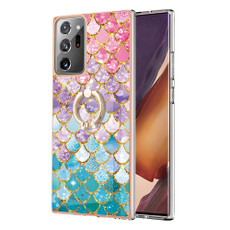 For Samsung Galaxy Note20 Ultra Electroplating IMD TPU Phone Case with Ring(Colorful Scales)
