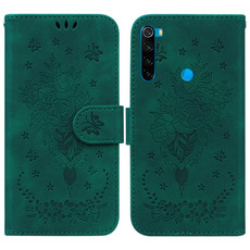 For Xiaomi Redmi Note 8T Butterfly Rose Embossed Leather Phone Case(Green)