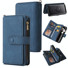For Samsung Galaxy S9 Skin Feel PU + TPU Horizontal Flip Leather Case with Holder & 15 Cards Slot & Wallet & Zipper Pocket & Lanyard(Blue)