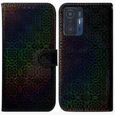 For Xiaomi 11T / 11T Pro Colorful Magnetic Buckle Leather Phone Case(Black)