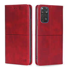For Xiaomi Redmi Note 11 4G Global/Redmi Note 11S Cow Texture Magnetic Horizontal Flip Leather Phone Case(Red)