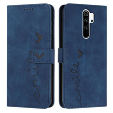 For Xiaomi Redmi Note 8 Pro Skin Feel Heart Pattern Leather Phone Case(Blue)
