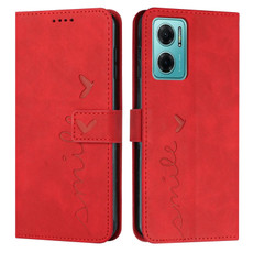 For Xiaomi Redmi Note 11e Skin Feel Heart Pattern Leather Phone Case(Red)