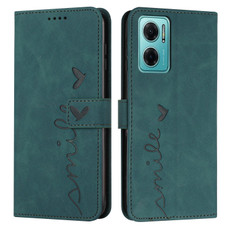 For Xiaomi Redmi Note 11e Skin Feel Heart Pattern Leather Phone Case(Green)