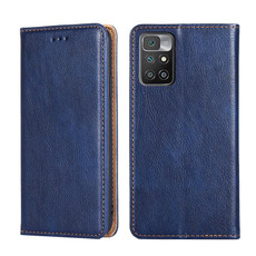 For Xiaomi Redmi 10 Gloss Oil Solid Color Magnetic Leather Phone Case(Blue)