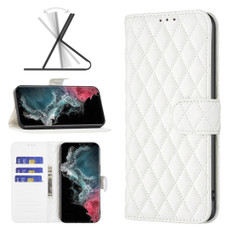 For Samsung Galaxy S22 Ultra 5G Diamond Lattice Wallet Leather Flip Phone Case(White) For Samsung Galaxy S22 Ultra 5G Diamond Lattice Wallet Leather Flip Phone Case(White)