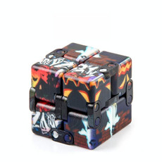 3 PCS Unlimited Magics Cube Colorful UV Printing Pocket Magic Cube Variety Folding Fingertip Magic Cube Decompression Toy(No.168-8-32 Hallowe Black)