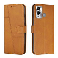 For Infinix Hot 12 Play Stitching Calf Texture Buckle Leather Phone Case(Yellow)