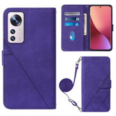 For Xiaomi 12 Lite Crossbody 3D Embossed Flip Leather Phone Case(Purple)