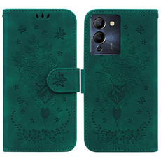 For Infinix Note 12 G96/X670 Butterfly Rose Embossed Leather Phone Case(Green) For Infinix Note 12 G96/X670 Butterfly Rose Embossed Leather Phone Case(Green)