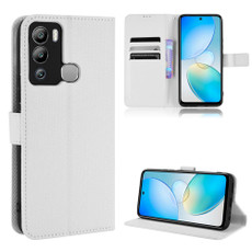For Infinix Hot 12i Diamond Texture Leather Phone Case(White)