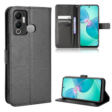 For Infinix Hot 12 Play Diamond Texture Leather Phone Case(Black) For Infinix Hot 12 Play Diamond Texture Leather Phone Case(Black)