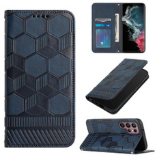 For Samsung Galaxy S22 Ultra 5G Football Texture Magnetic Leather Flip Phone Case(Dark Blue) For Samsung Galaxy S22 Ultra 5G Football Texture Magnetic Leather Flip Phone Case(Dark Blue)