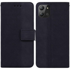 For Infinix Hot 11 2022 Geometric Embossed Leather Phone Case(Black)