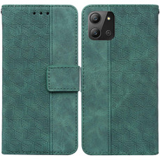 For Infinix Hot 11 2022 Geometric Embossed Leather Phone Case(Green)