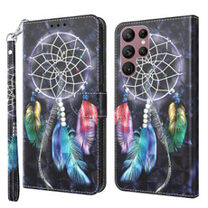 For Samsung Galaxy S22 Ultra 5G 3D Painted Leather Phone Case(Colorful Dreamcatcher) For Samsung Galaxy S22 Ultra 5G 3D Painted Leather Phone Case(Colorful Dreamcatcher)