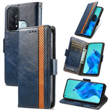 For OPPO Reno 5A CaseNeo Business Splicing Dual Magnetic Buckle Horizontal Flip PU Leather Case with Holder & Card Slots & Wallet(Blue) For OPPO Reno 5A CaseNeo Business Splicing Dual Magnetic Buckle Horizontal Flip PU Leather Case with Holder & Card Slots & Wallet(Blue)