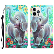 For iPhone 11 Pro Max Colored Drawing Leather Phone Case(Elephant)