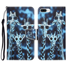 Colored Drawing Leather Phone Case For iPhone 7 Plus / 8 Plus(Giraffes)