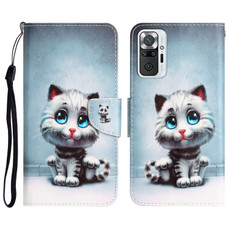 For Xiaomi Redmi Note 10 Pro 4G Colored Drawing Leather Phone Case(Blue Eyes)