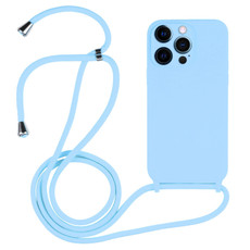 For iPhone 12 Pro Crossbody Lanyard Liquid Silicone Case(Blue) For iPhone 12 Pro Crossbody Lanyard Liquid Silicone Case(Blue)
