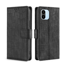 For Xiaomi Redmi A1 Skin Feel Crocodile Magnetic Clasp Leather Phone Case(Black)