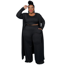Casual Fashion Sports Home Three-piece Set (Color:Black Size:XXXL) Casual Fashion Sports Home Three-piece Set (Color:Black Size:XXXL)