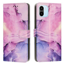 For Xiaomi Redmi A1 Painted Marble Pattern Leather Phone Case(Purple) For Xiaomi Redmi A1 Painted Marble Pattern Leather Phone Case(Purple)