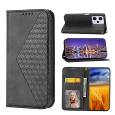 For Xiaomi Redmi Note 12 Pro 5G China Cubic Grid Calf Texture Magnetic Leather Phone Case(Black) For Xiaomi Redmi Note 12 Pro 5G China Cubic Grid Calf Texture Magnetic Leather Phone Case(Black)
