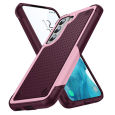 For Samsung Galaxy S22+ 5G PC + TPU Shockproof Protective Phone Case(Pink+Dark Red) For Samsung Galaxy S22+ 5G PC + TPU Shockproof Protective Phone Case(Pink+Dark Red)