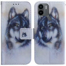 For Xiaomi Redmi A1+ Coloured Drawing Flip Leather Phone Case(White Wolf)