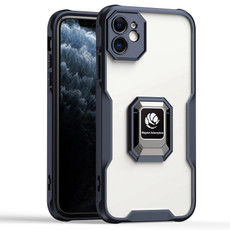 For iPhone 12 Armor Shockproof Magnetic Ring Phone Case(Black)