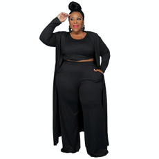 Casual Fashion Sports Home Three-piece Set (Color:Black Size:XXXXL) Casual Fashion Sports Home Three-piece Set (Color:Black Size:XXXXL)