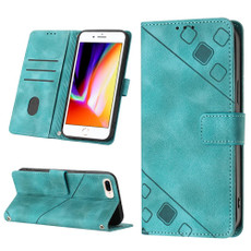 For iPhone 7 Plus / 8 Plus / 6 Plus Skin-feel Embossed Leather Phone Case(Green)