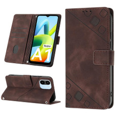 For Xiaomi Redmi A1 Skin-feel Embossed Leather Phone Case(Brown)