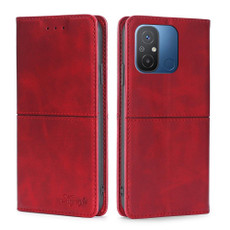 For Xiaomi Redmi 12C 4G Cow Texture Magnetic Horizontal Flip Leather Phone Case(Red)