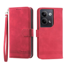 For OPPO Reno9 Pro Dierfeng Dream Line Leather Phone Case(Red)