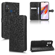 For Xiaomi Redmi 12C / Redmi 11A 4G Global Honeycomb Dot Texture Leather Phone Case(Black)
