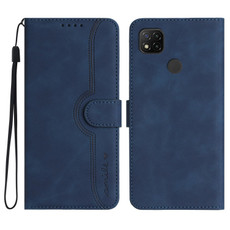 For Xiaomi Redmi 10A 4G Heart Pattern Skin Feel Leather Phone Case(Royal Blue)