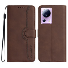 For Xiaomi Civi 2 Heart Pattern Skin Feel Leather Phone Case(Brown) For Xiaomi Civi 2 Heart Pattern Skin Feel Leather Phone Case(Brown)