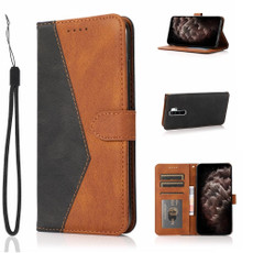 For Xiaomi Redmi 9 Dual-color Stitching Leather Phone Case(Black Brown)