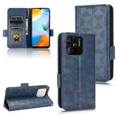 For Xiaomi Redmi 10C Symmetrical Triangle Leather Phone Case(Blue) For Xiaomi Redmi 10C Symmetrical Triangle Leather Phone Case(Blue)