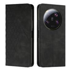 For Xiaomi 13 Ultra Diamond Pattern Skin Feel Magnetic Leather Phone Case(Black)