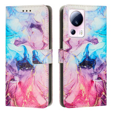 For Xiaomi Civi 2 / 13 Lite Painted Marble Pattern Leather Phone Case(Pink Purple) For Xiaomi Civi 2 / 13 Lite Painted Marble Pattern Leather Phone Case(Pink Purple)